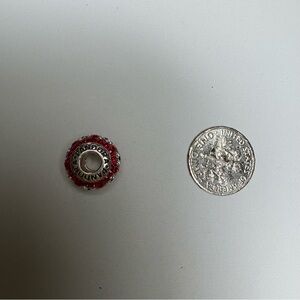 Dazzling Pandora 925 sterling silver red/ dark red/ white crystal bead